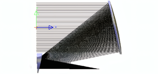 准直太阳模拟器光学系统的准直和反射部分