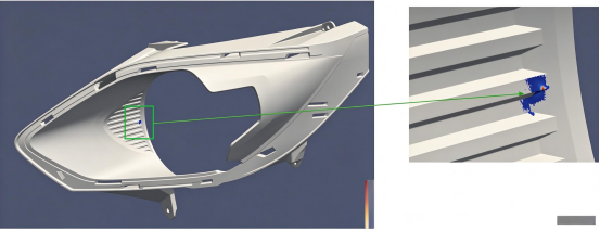 装饰框(Bezel)工况:辐照度 971 Wm²、方位角 −70°、倾角 25°,蓝色为光照区域.png 装饰框(Bezel)工况:辐照度 971 Wm²、方位角 −70°、倾角 25°,蓝色为光照区域.png
